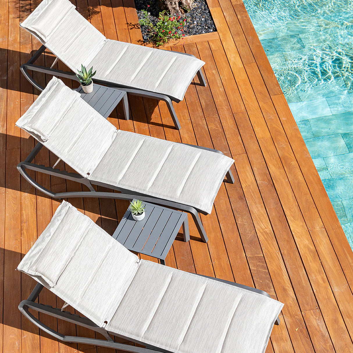 Grosfillex Sunset Table basse 50x50cm H:37cm Aluminium