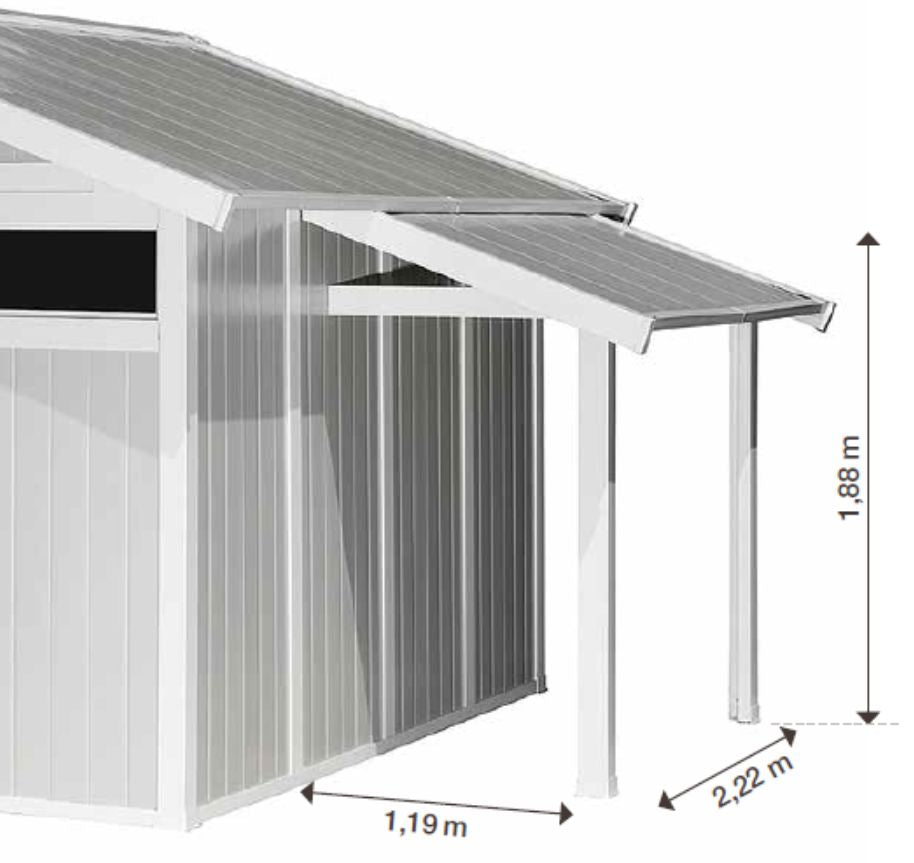 Grosfillex Utility Auvent pour Abri de jardin 7.5m2 / 11m2