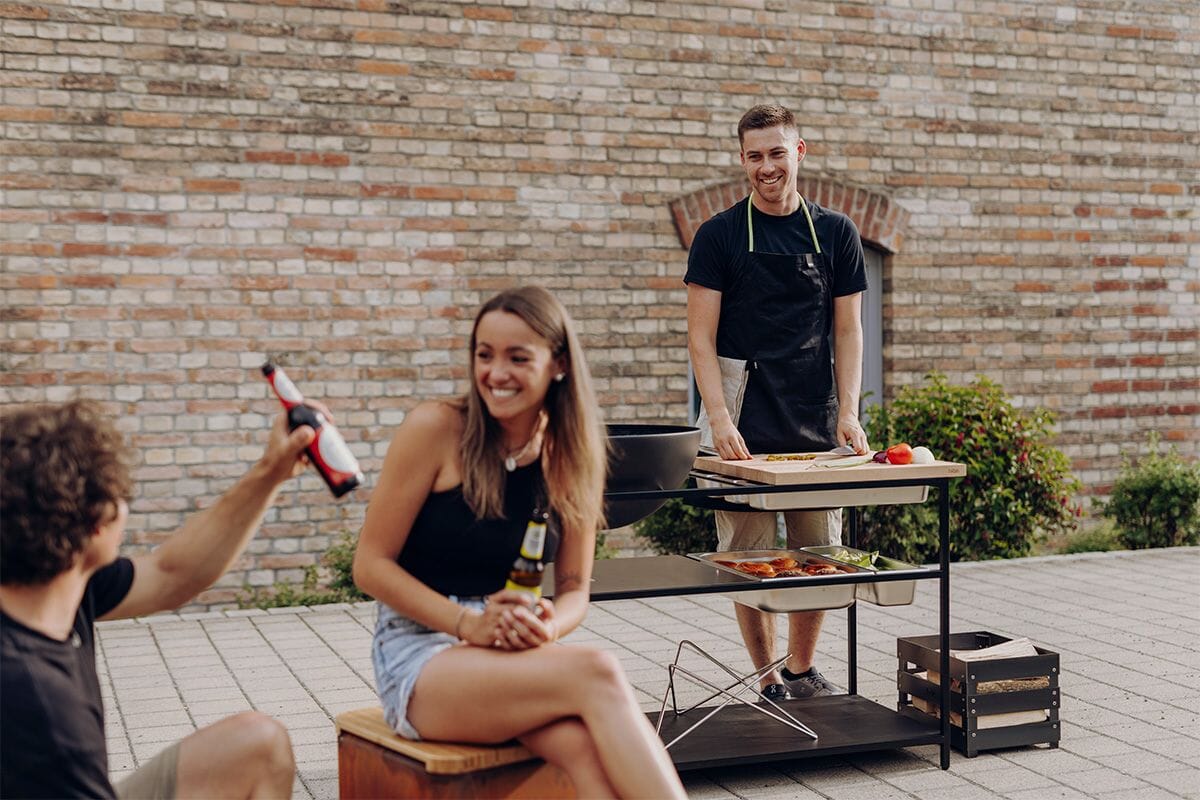 Höfats Fire Kitchen + Bowl 57 Cuisine d'extérieur avec brasero foyer