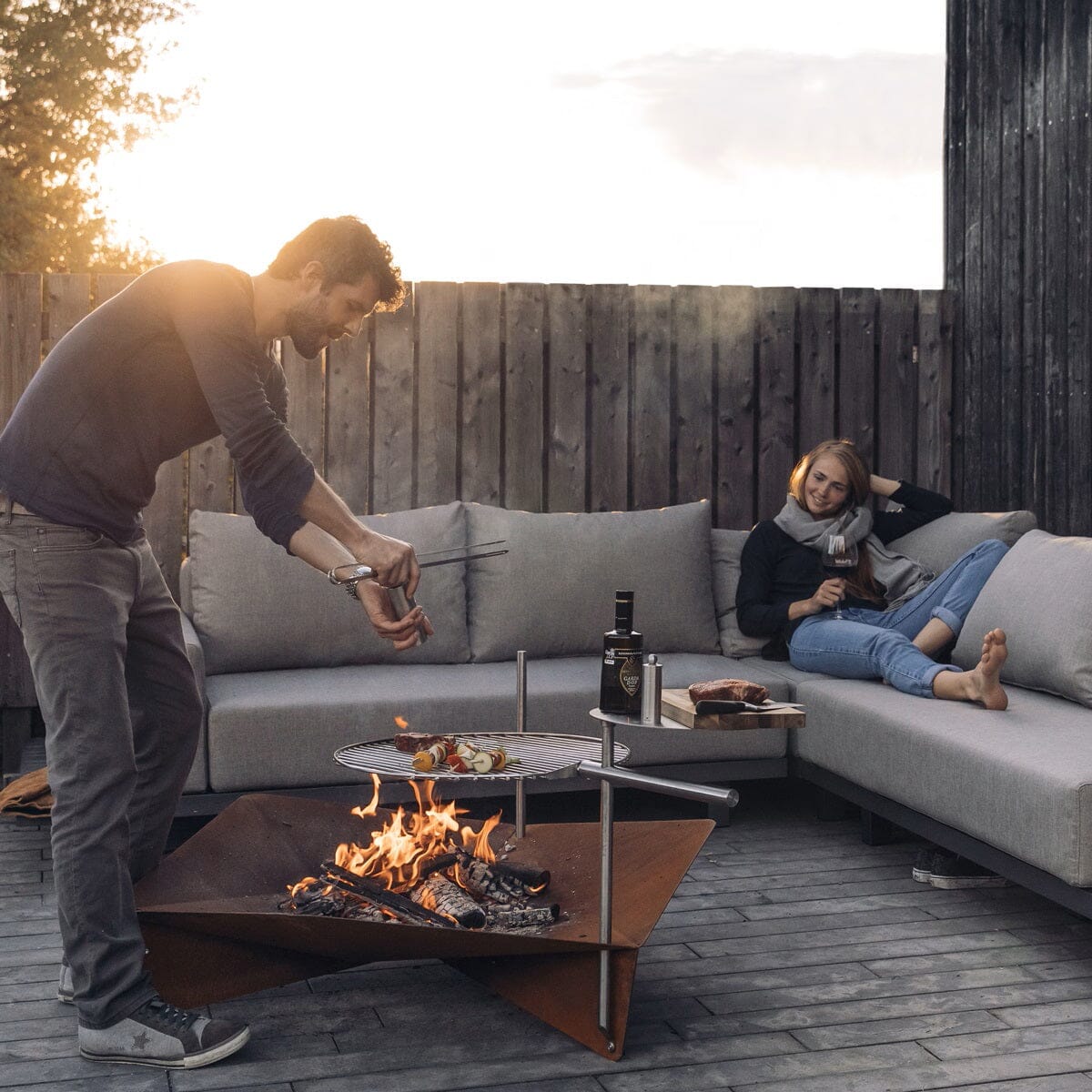 Höfats Triple Table Ø35cm Inox, tige non incluse