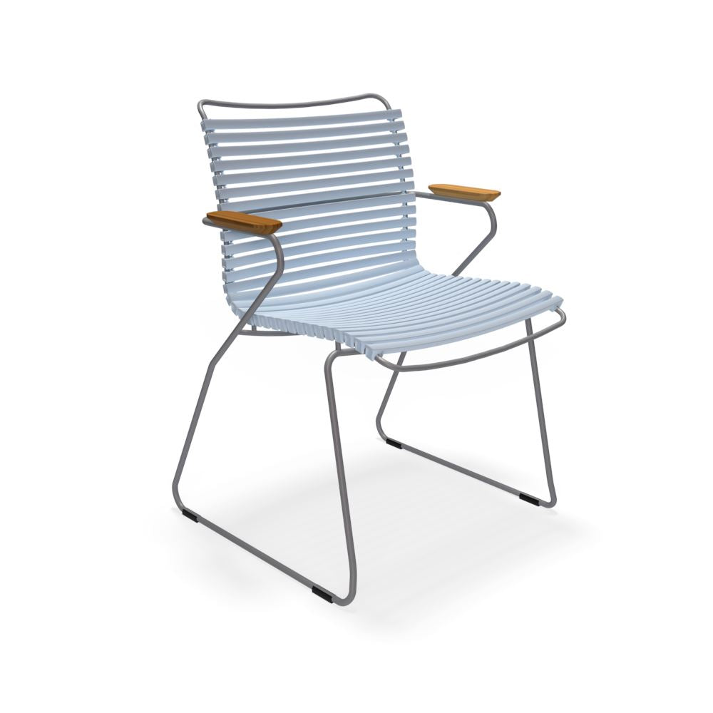Houe Click Dining chair bamboo armrests Dusty light blue