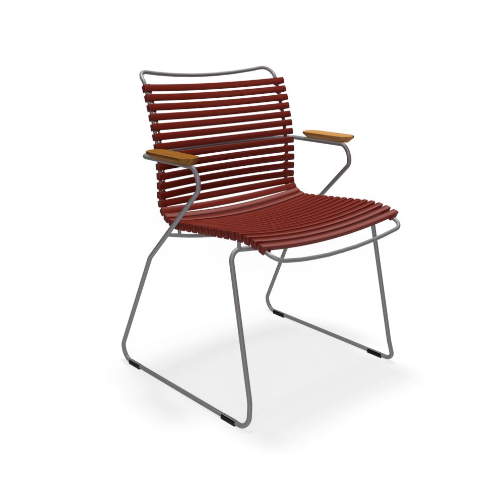 Houe Click Dining chair bamboo armrests Paprika