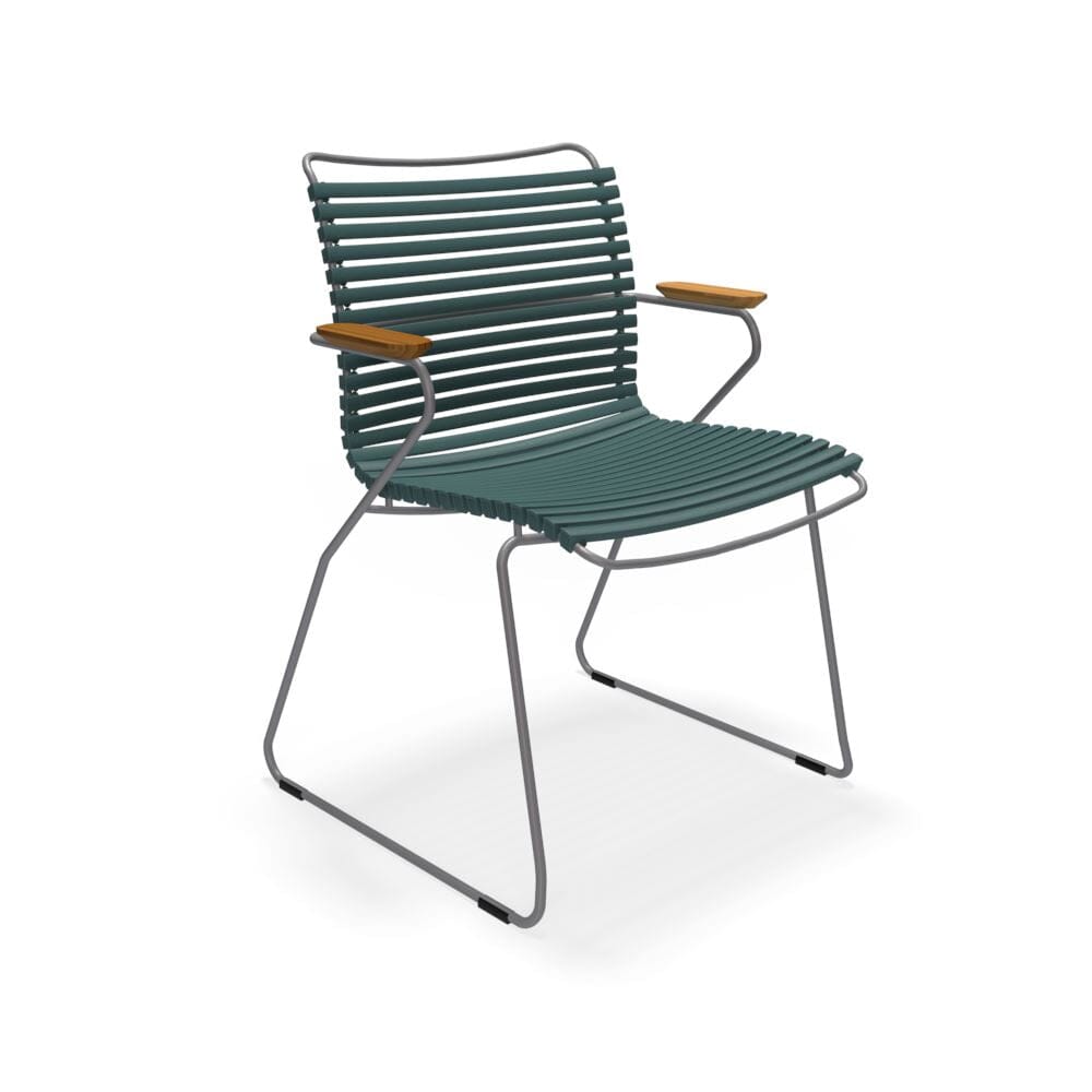 Houe Click Dining chair bamboo armrests Pine green