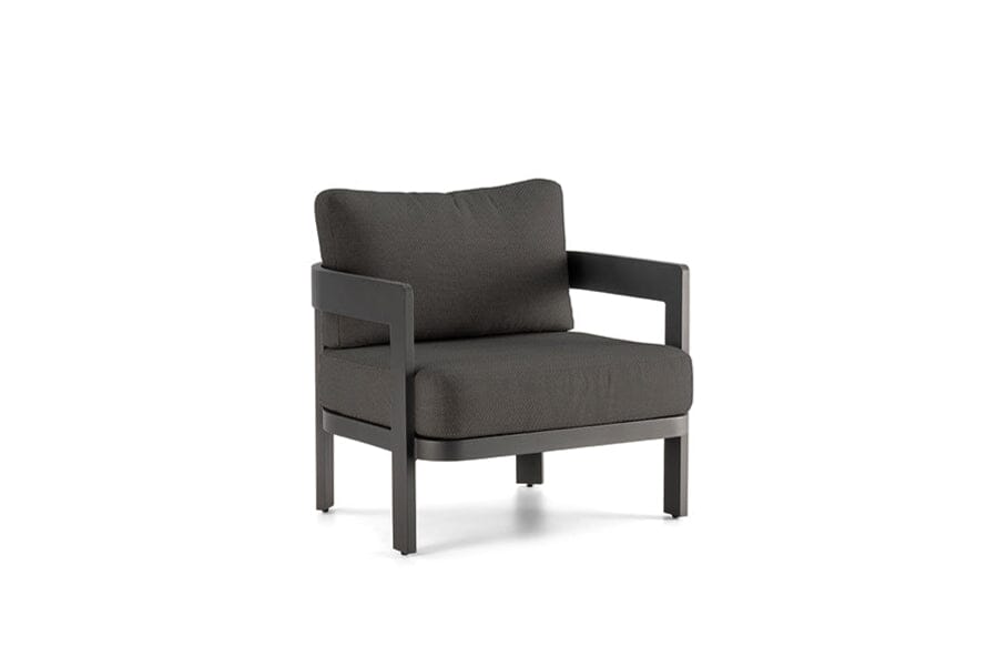 Hunn Bastia Fauteuil Lounge Anthracite - Grid Gris Foncé