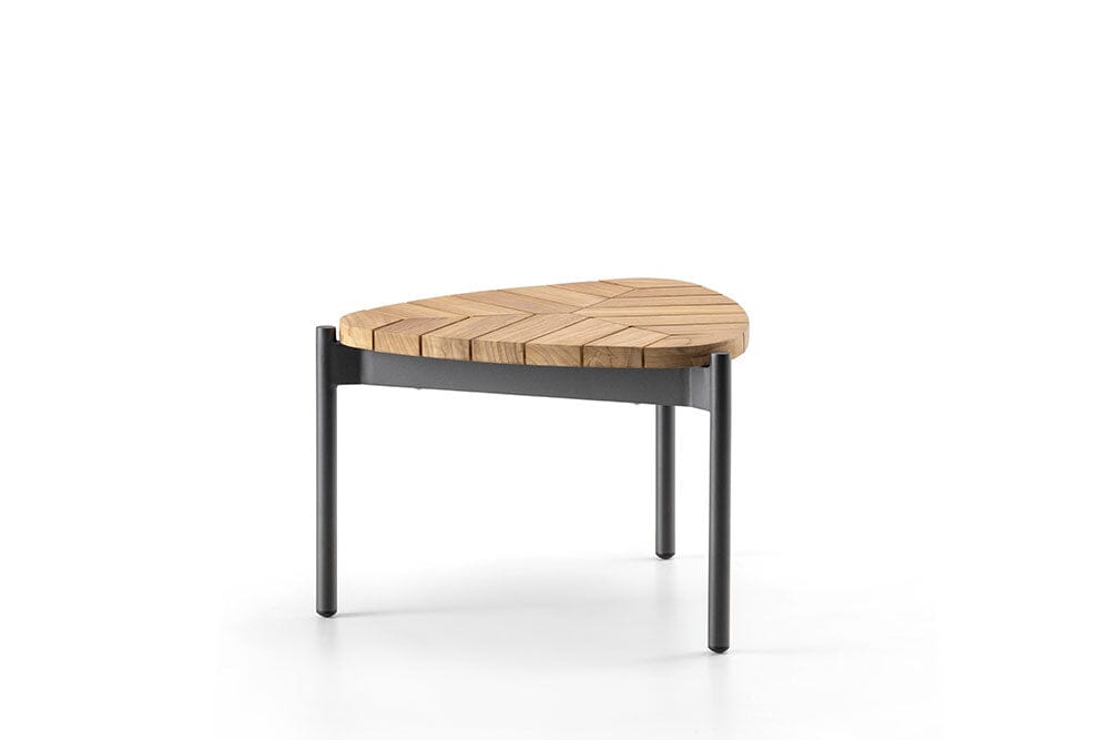 Hunn Belfast Table basse Alu 53x53cm h:35cm Plateau teck