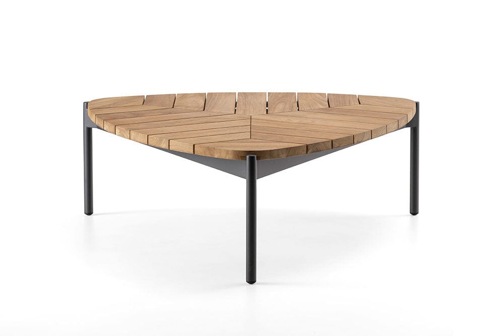 Hunn Belfast Table basse Alu 90x90cm h:32cm Plateau teck