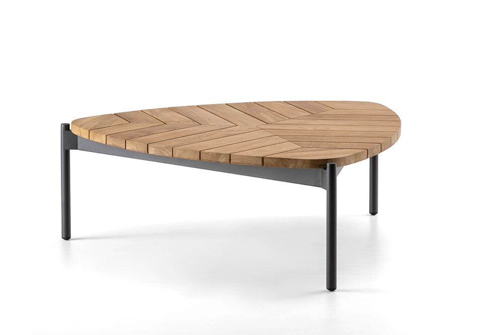 Hunn Belfast Table basse Alu 90x90cm h:32cm Plateau teck