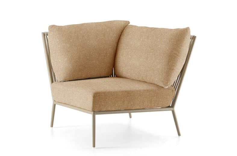 Hunn Kapstadt Module d'angle avec Cordes, Coussins inclus Taupe Havanna Beige