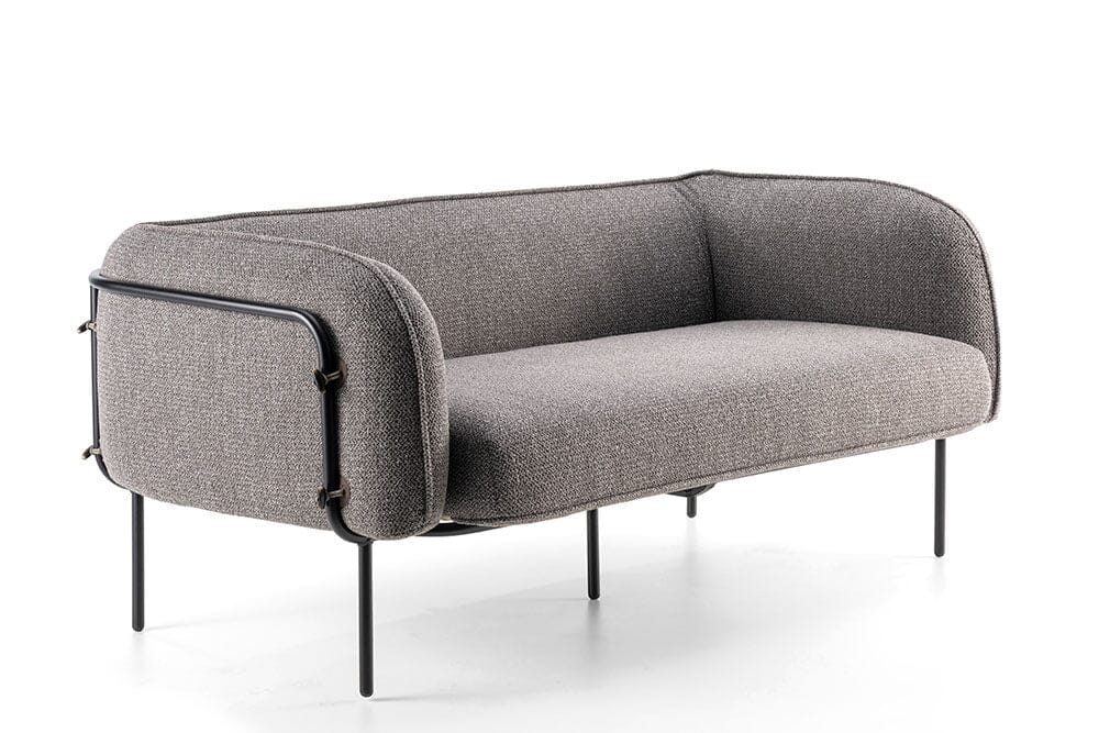 Hunn Lipari Canapé 2 places Acier Noir - Polypropylène Star Noir-Taupe