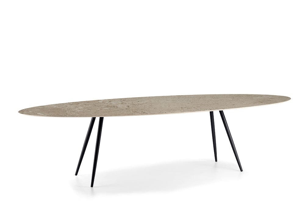 Hunn Ottawa Table repas ovale 300x128cm Noir - Beige