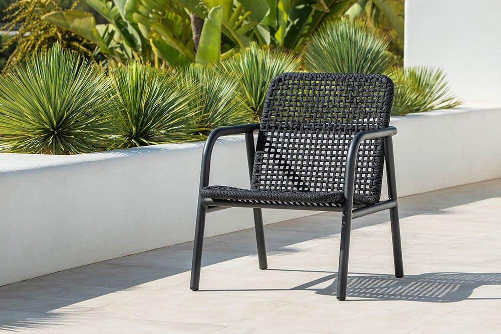 Hunn Palma Fauteuil Lounge Anthracite avec Cordes