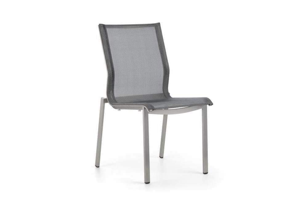Hunn Porto Inox Chaise repas avec toile Argent