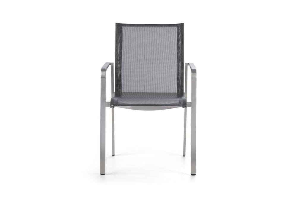 Hunn Porto Inox Fauteuil repas avec toile