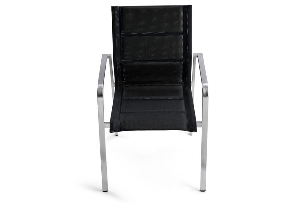 Hunn Porto Inox Fauteuil repas avec toile double rembourrée