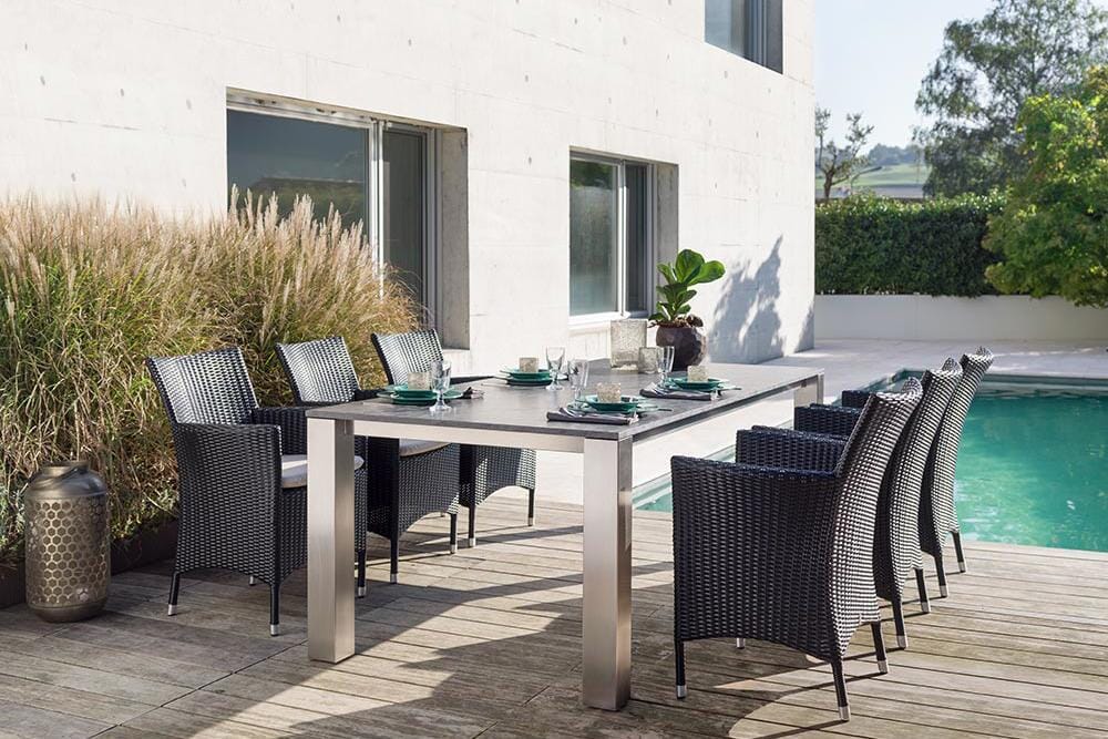 Hunn Royal II Fauteuil repas Résine Tressée, coussin en sus