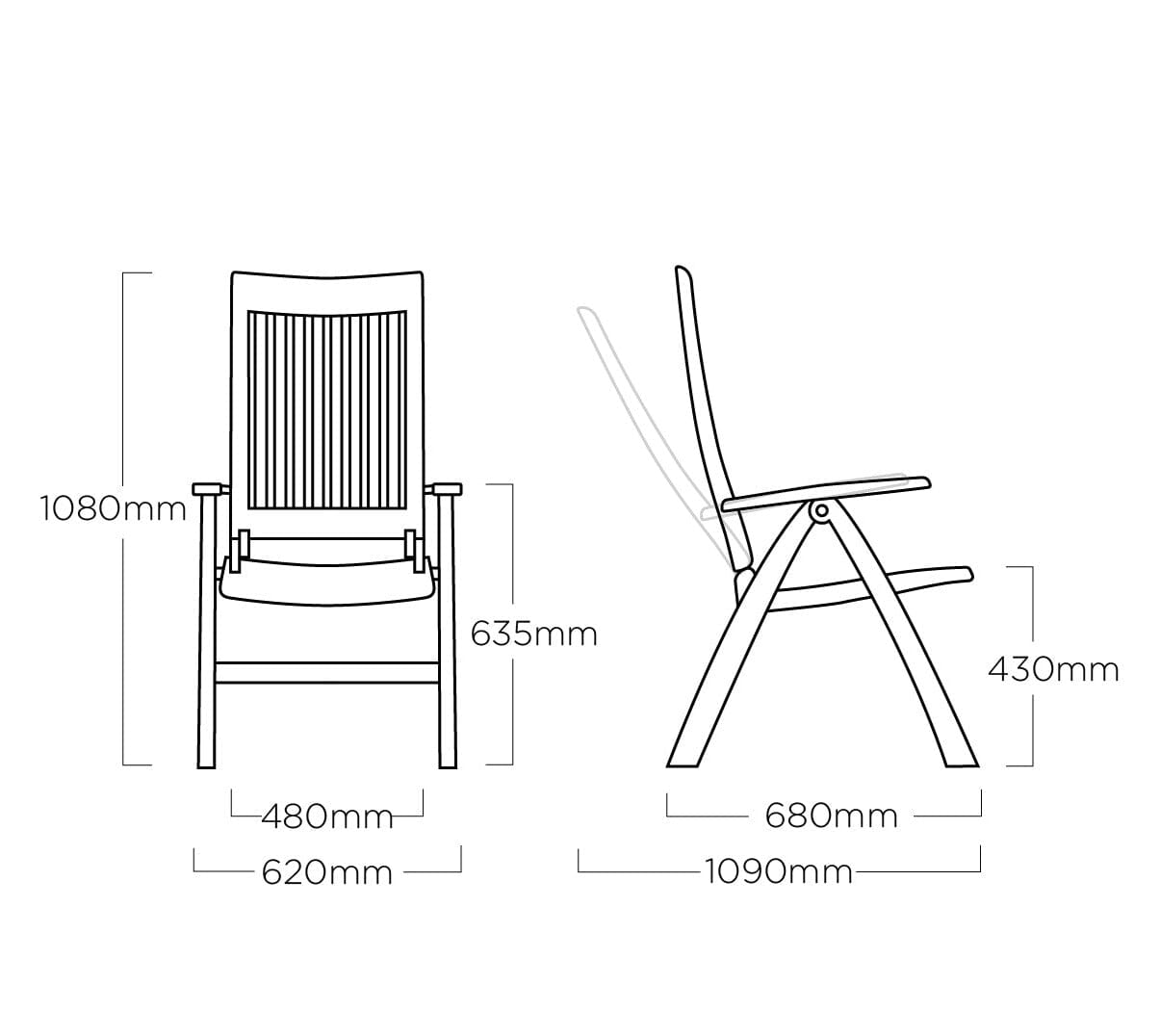 Kettler Roma Fauteuil Multipositions pliant
