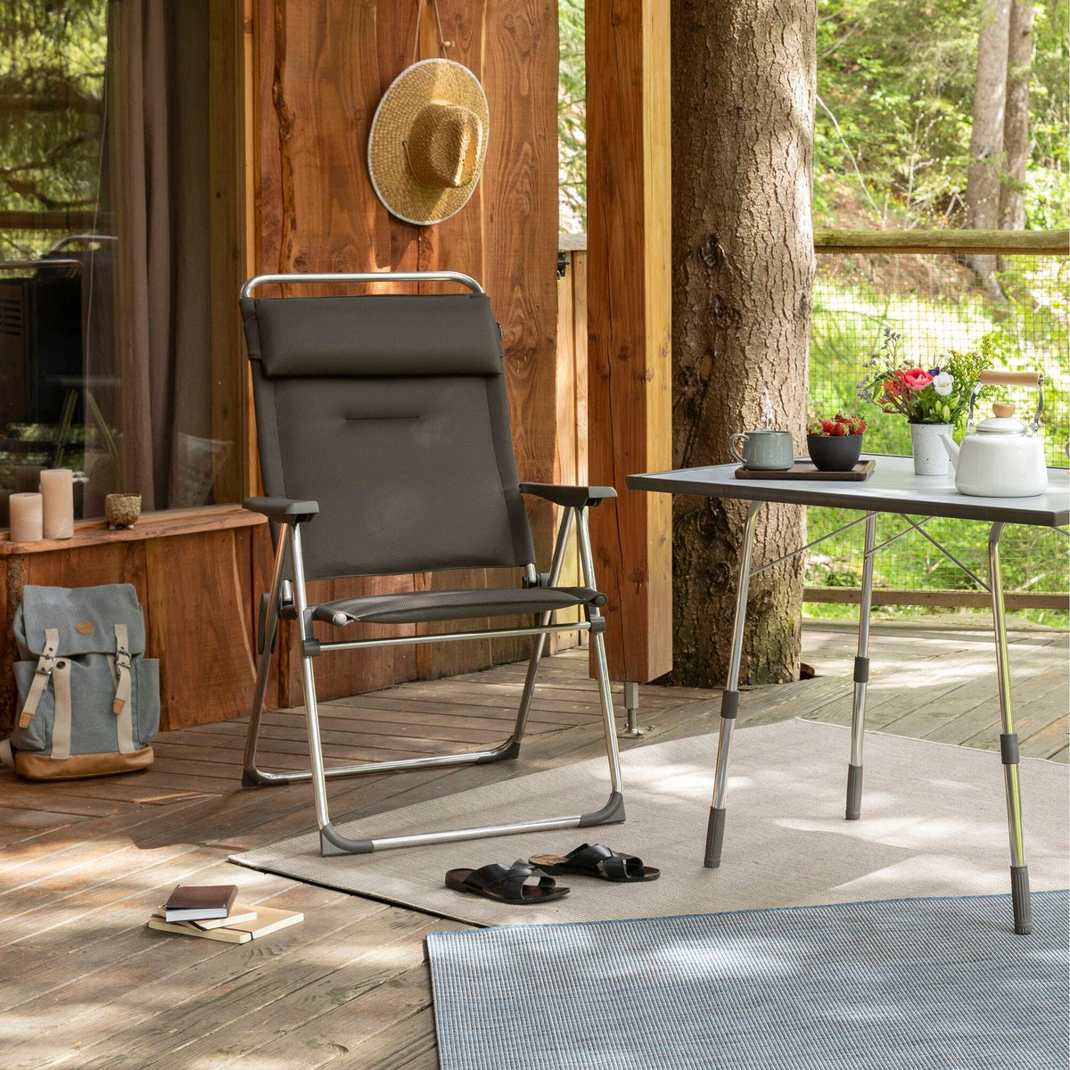Lafuma Alu Cham XL Fauteuil pliant multipositions aluminium AirComfort ambiance