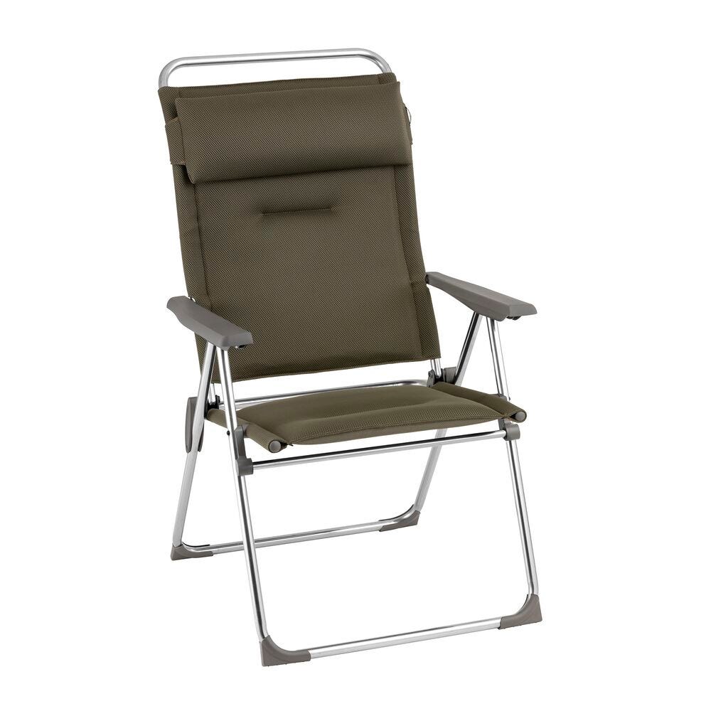 Lafuma Alu Cham XL Fauteuil pliant multipositions aluminium AirComfort Taupe