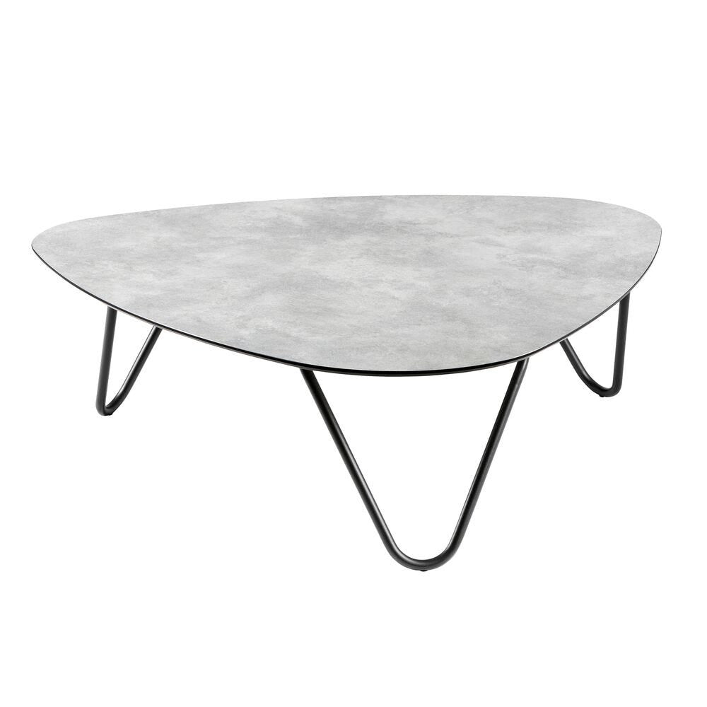 Lafuma Cocoon Table basse plateau HPL Ciment / châssis Noir