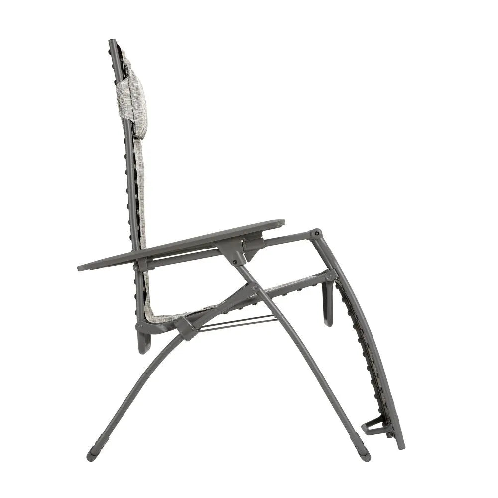 Lafuma Fauteuil Relax Evolution Batyline Duo Gris Galet chassis Titane