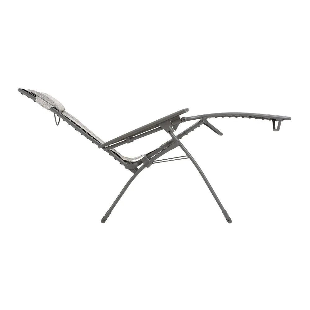 Lafuma Fauteuil Relax Evolution Batyline Duo Gris Galet chassis Titane