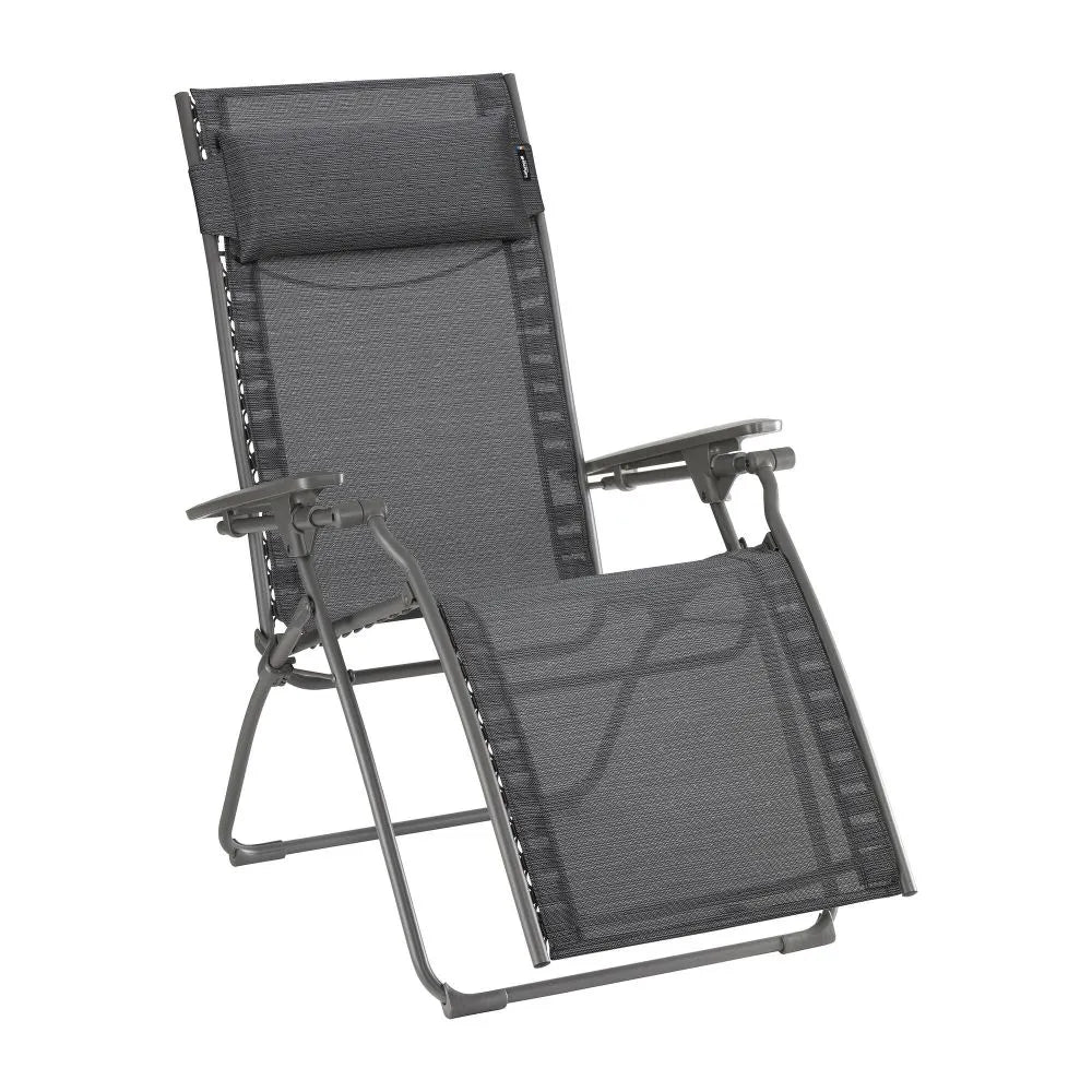 Lafuma Fauteuil Relax Evolution Batyline Duo Gris Obsidian chassis Titane