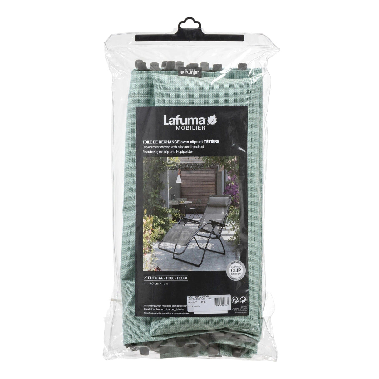 Lafuma Futura Kit Toile de rechange clip pour Relax Rsx - Rsxa - Rsxa Clip - Futura