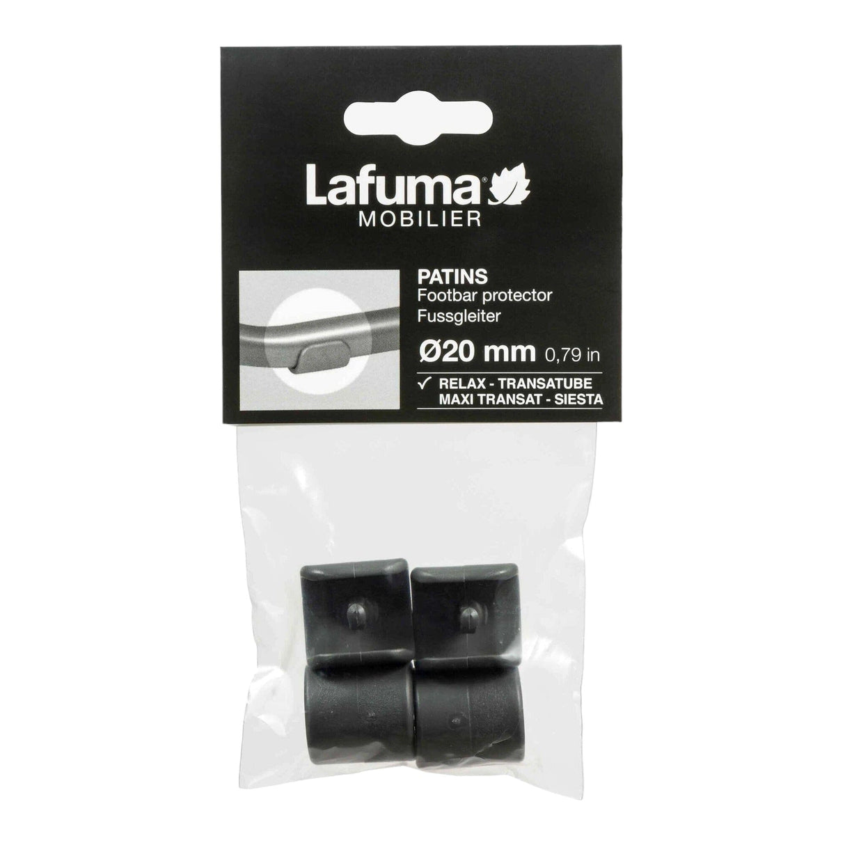 Lafuma Kit Patins ø20mm - 22mm pour Relax, Transatube, Maxi Transat et Siesta