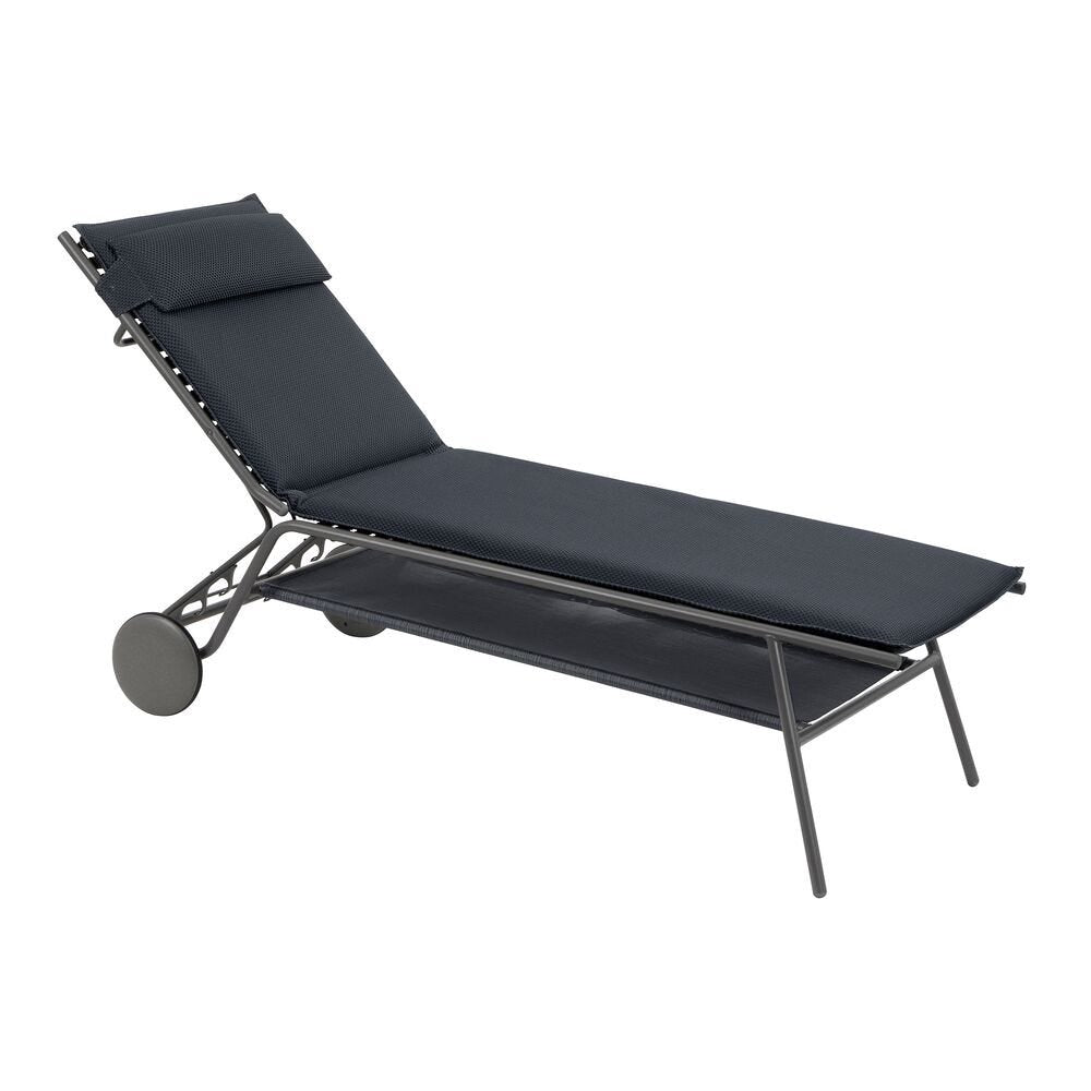 Lafuma Miami II Haut Lit bain de soleil haut matelassé BeComfort Dark Grey