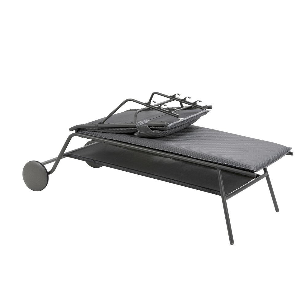 Lafuma Miami II Haut Lit bain de soleil haut matelassé BeComfort Silver