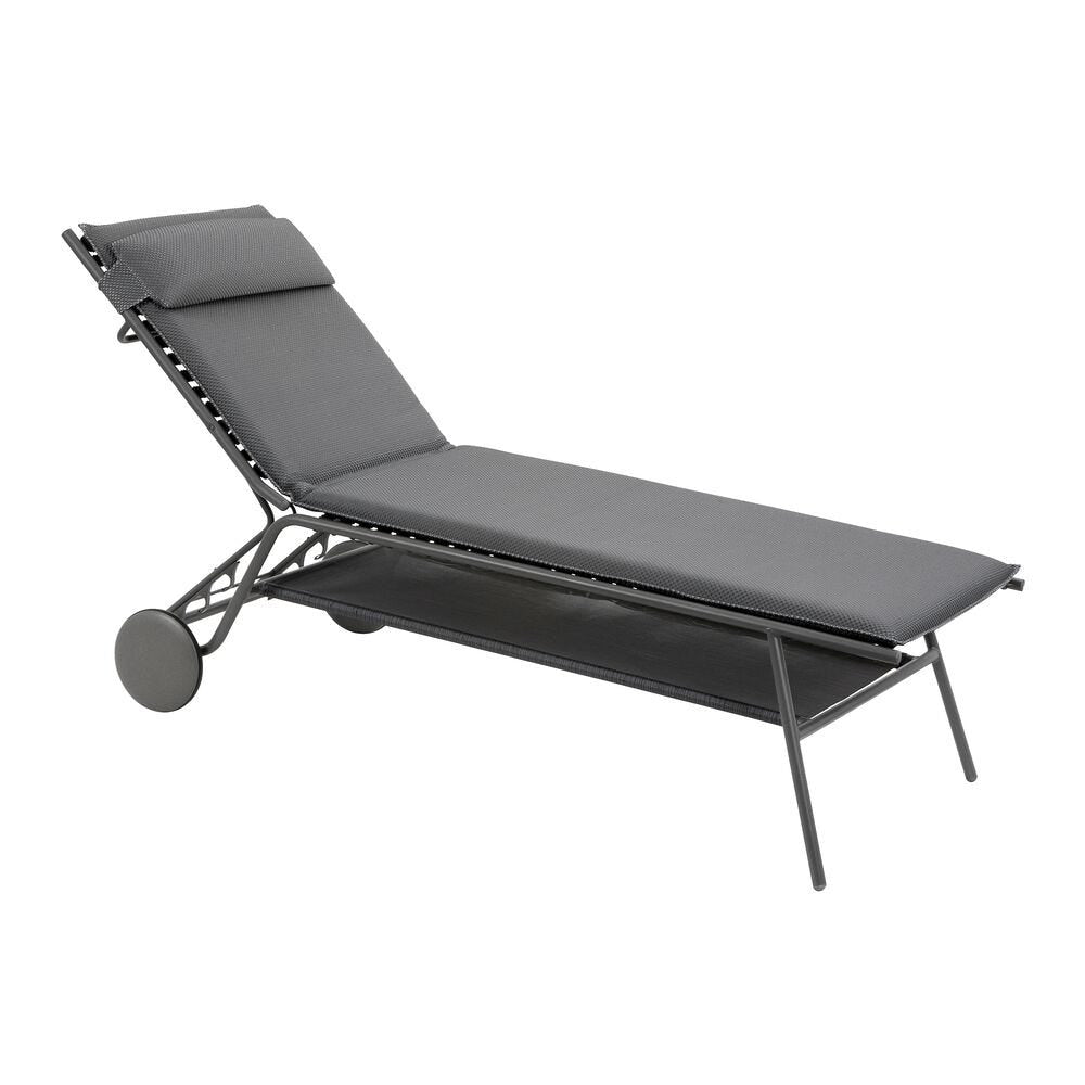 Lafuma Miami II Haut Lit bain de soleil haut matelassé BeComfort Silver