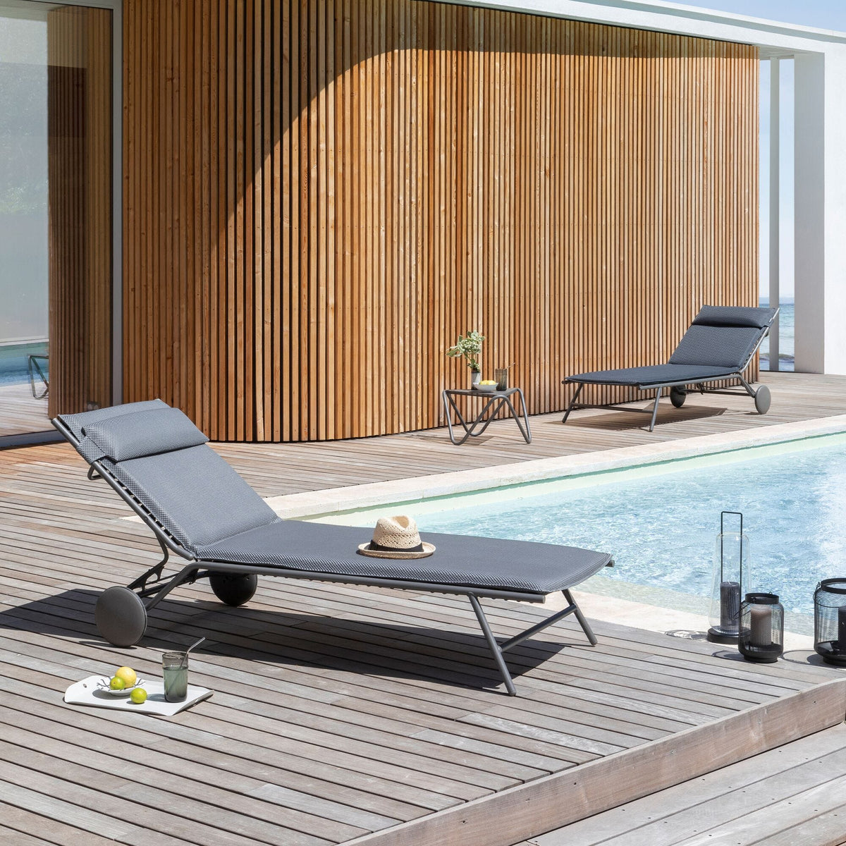 Lafuma Miami II Lit bain de soleil matelassé BeComfort ambiance