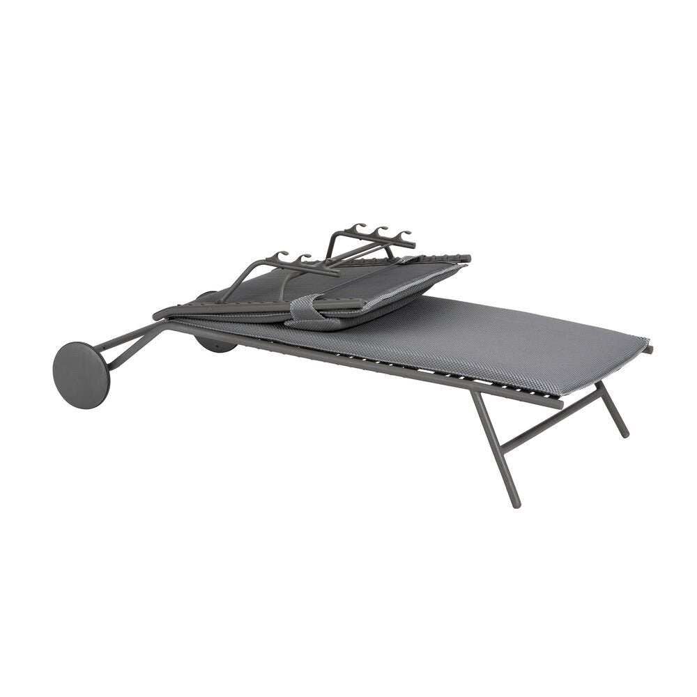 Lafuma Miami II Lit bain de soleil matelassé BeComfort Silver