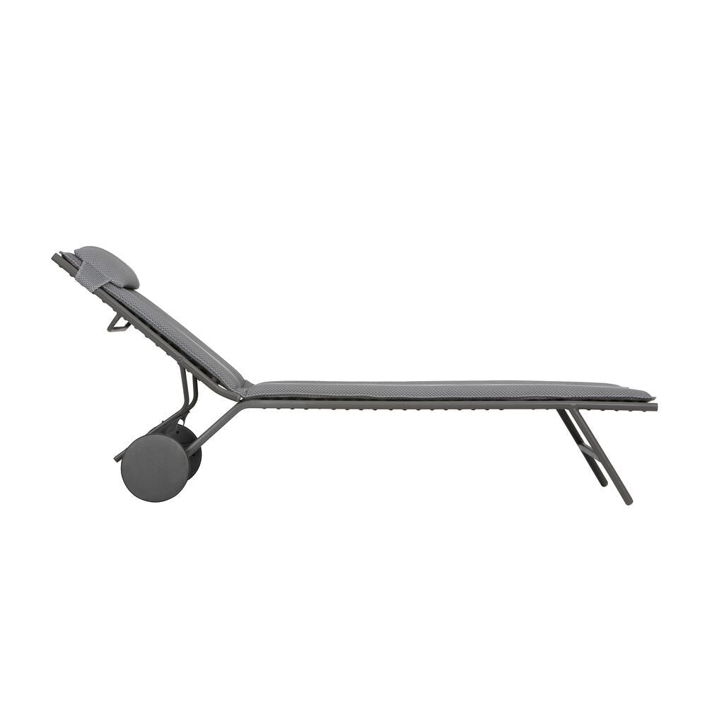 Lafuma Miami II Lit bain de soleil matelassé BeComfort Silver