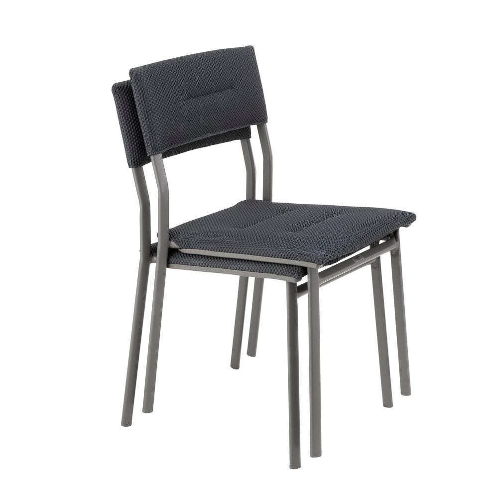 Lafuma Oron Chaise repas matelassée BeComfort Dark Grey