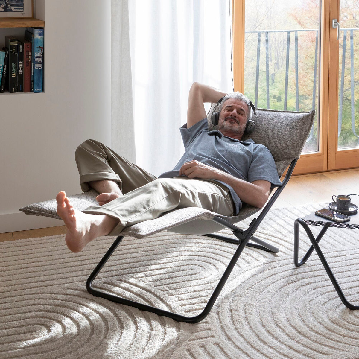 Lafuma Transalounge Chaise longue d'intérieur Zéro Gravité Niksen ambiance