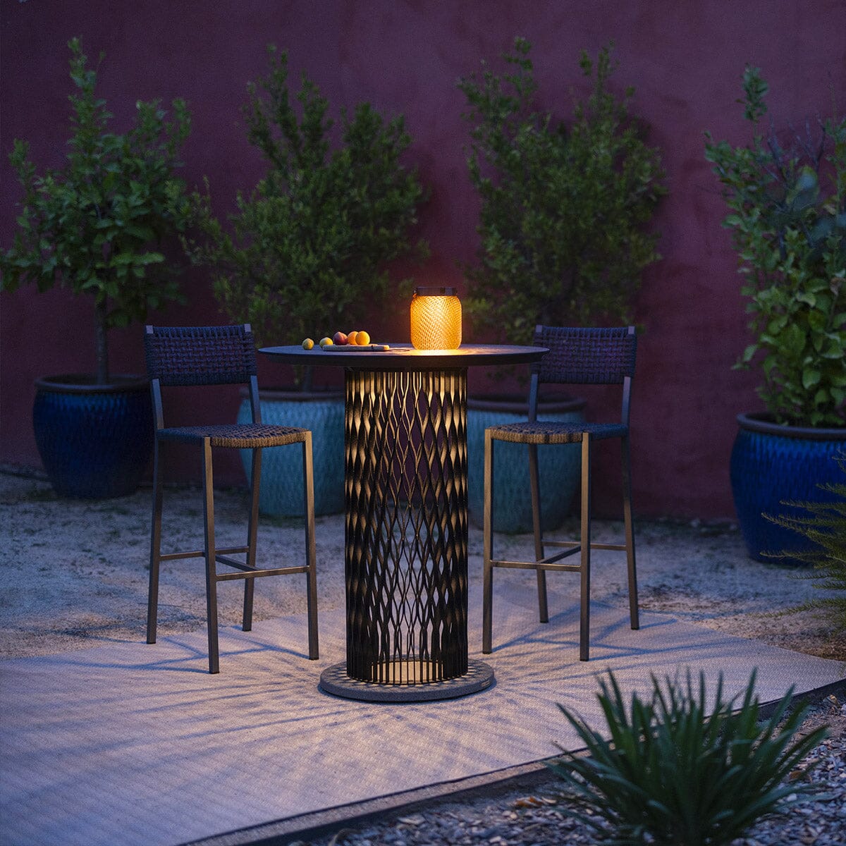 Les Jardins Cadix Table haute solaire Ø90cm h:105cm 500 Lumens