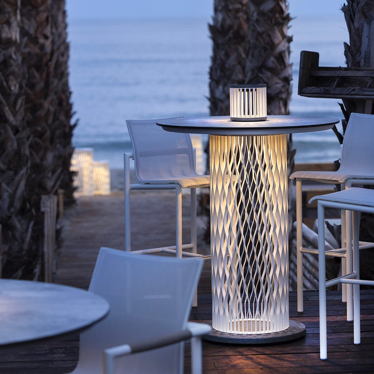 Les Jardins Cadix Table haute solaire Ø90cm h:105cm 500 Lumens