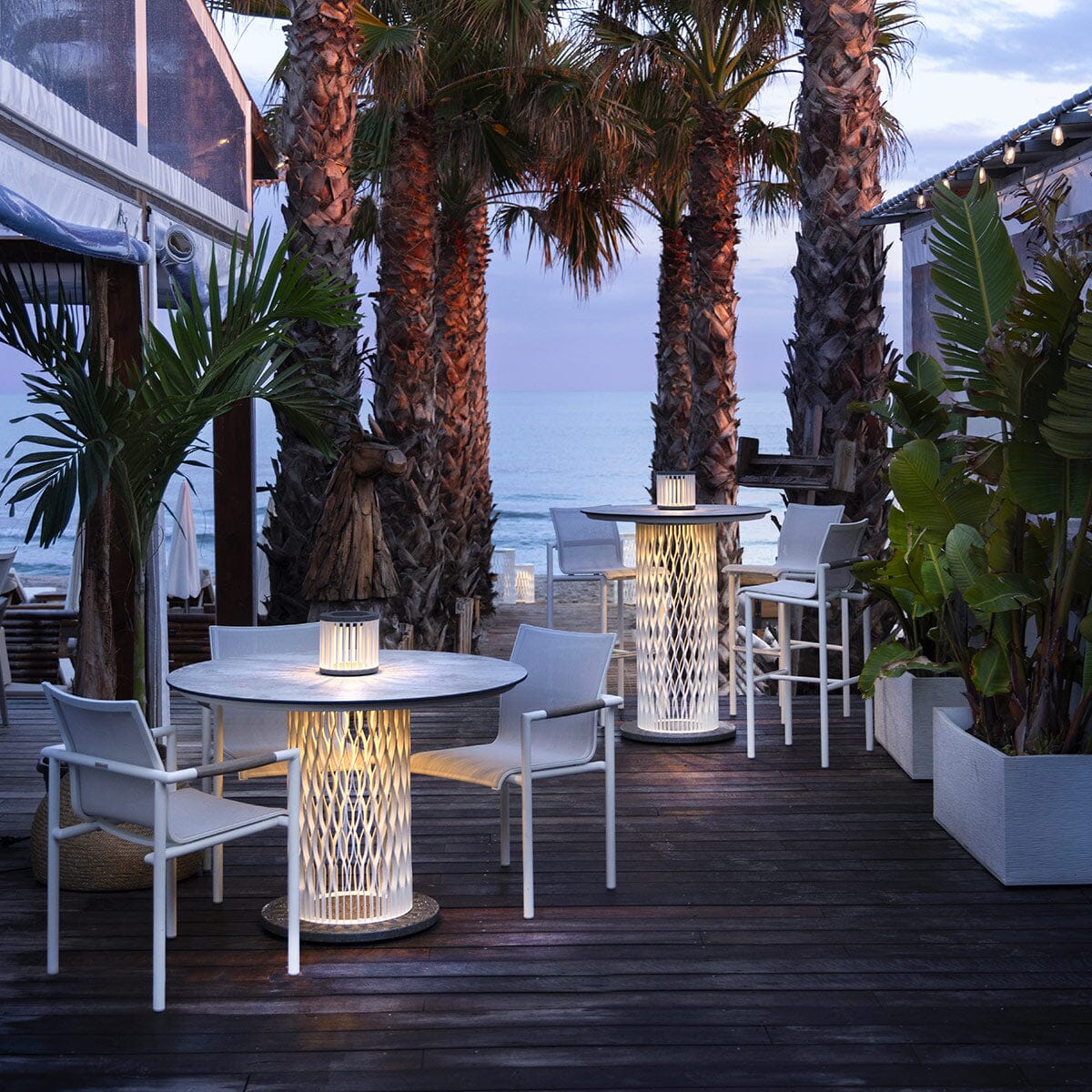 Les Jardins Cadix Table haute solaire Ø90cm h:105cm 500 Lumens