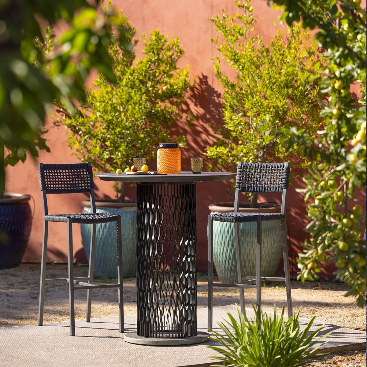 Les Jardins Cadix Table haute solaire Ø90cm h:105cm 500 Lumens