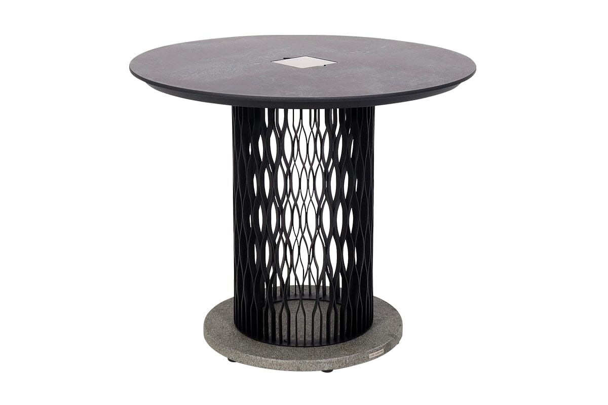 Les Jardins Cadix Table repas solaire Ø110cm 500 Lumens Gris espace