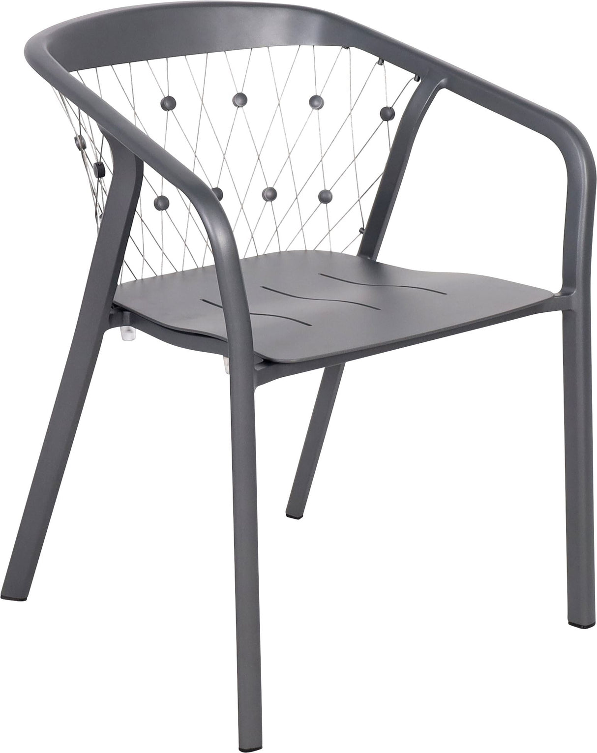 Les Jardins Chester Fauteuil repas empilable Gris espace