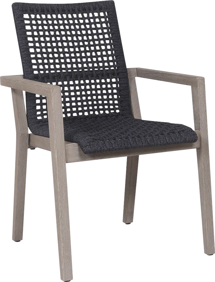Les Jardins Copenhague Fauteuil repas tressé cordes Cordes gris chiné