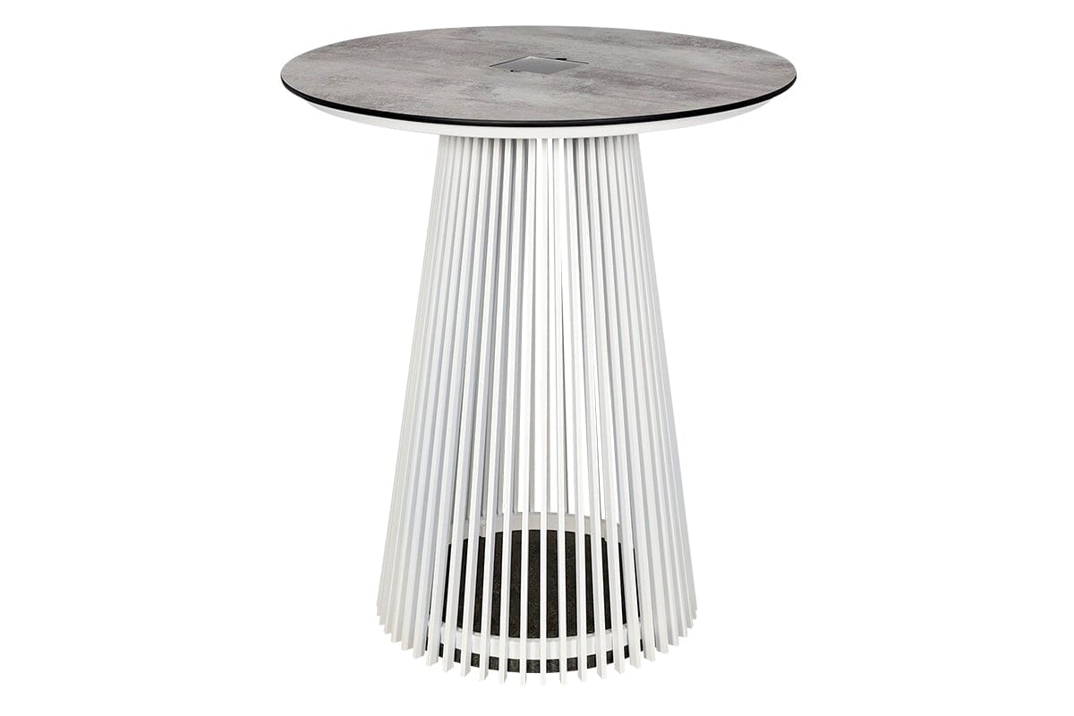 Les Jardins Halo Table haute solaire Ø90cm h:105cm 500 Lumens Blanc