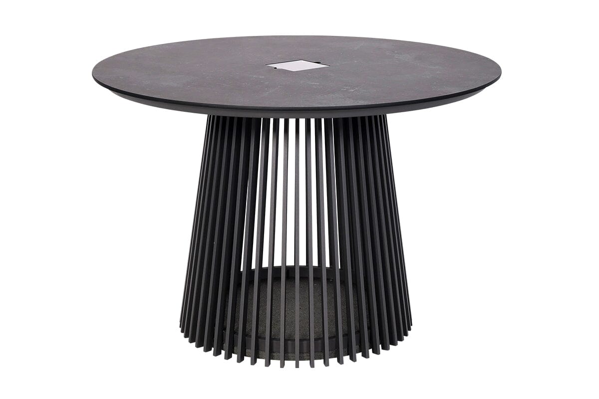 Les Jardins Halo Table repas solaire Ø110cm 500 Lumens Gris espace