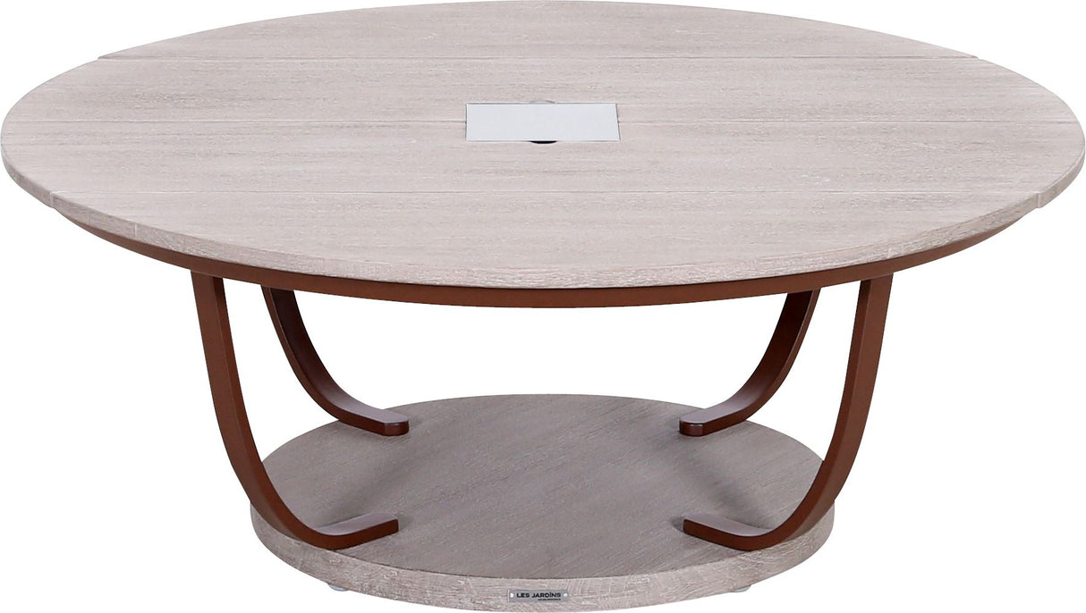 Les Jardins Jet Stream Table basse solaire Ø90cm h:35cm 500 Lumens Corten / Duratek