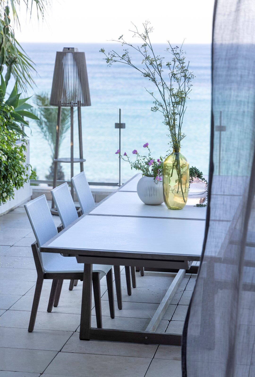 Les Jardins Skaal Structure Table extensible 210/320x106cm, Plateaux céramique en sus