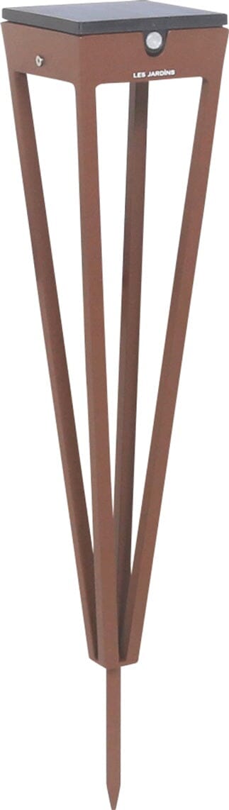 Les Jardins Tinka Torche solaire Petite avec pic intégré 300 Lumens Corten