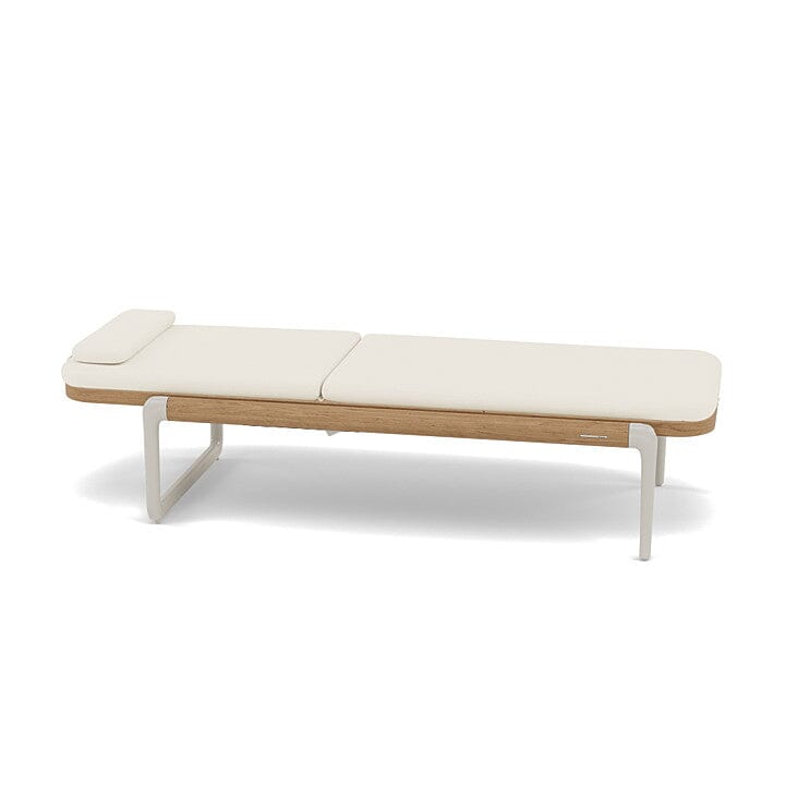 Manutti Flows Chaise longue Teak, coussins en sus