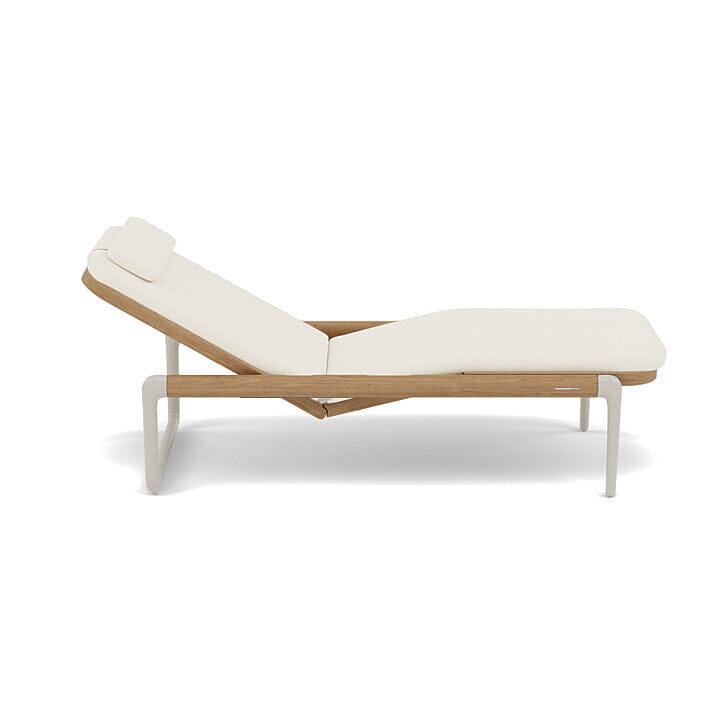 Manutti Flows Chaise longue Teak, coussins en sus